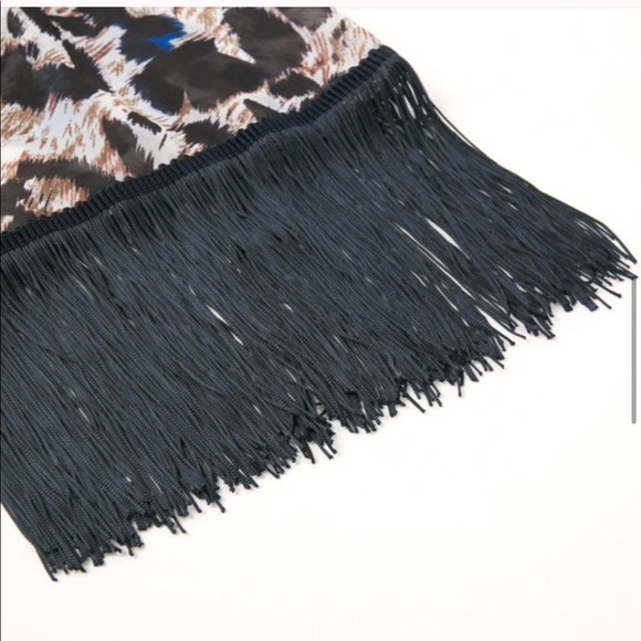 Cheetah swimwear coverup with tassels - Picture 8 of 8